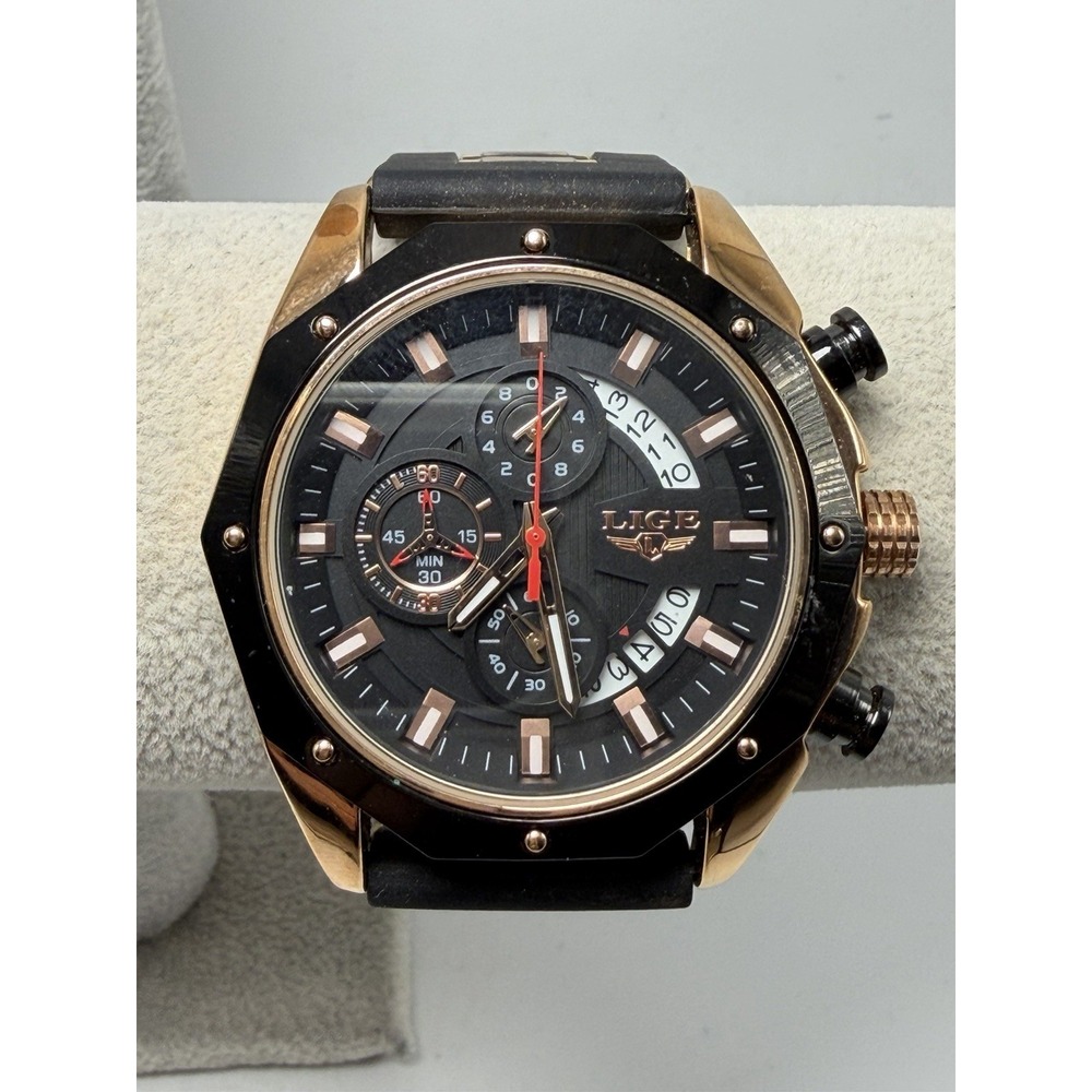 Lige For Dream 6181WM1 New Battery 1853 Mens Watch 48MM 8.5" Silicone Band